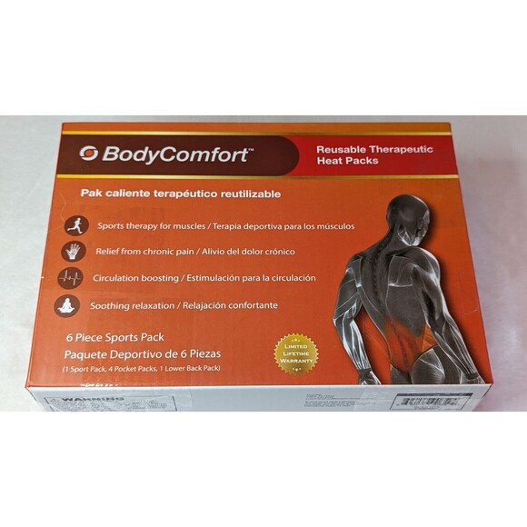 Body Comfort Reusable Therapeutic Heat Packs 6-Piece Sports Pack-- NEW/ SEALED - Picture 8 of 8